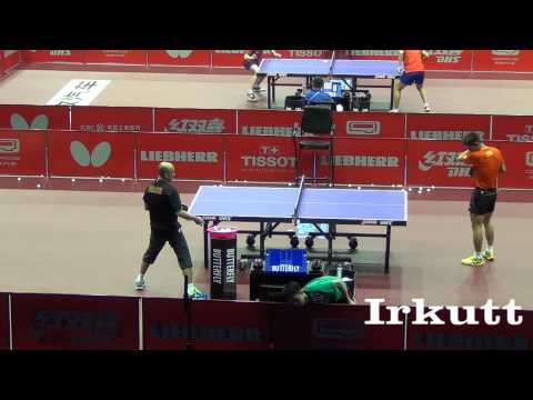 Zhang Jike counter topspin practice at 2015 WTTC