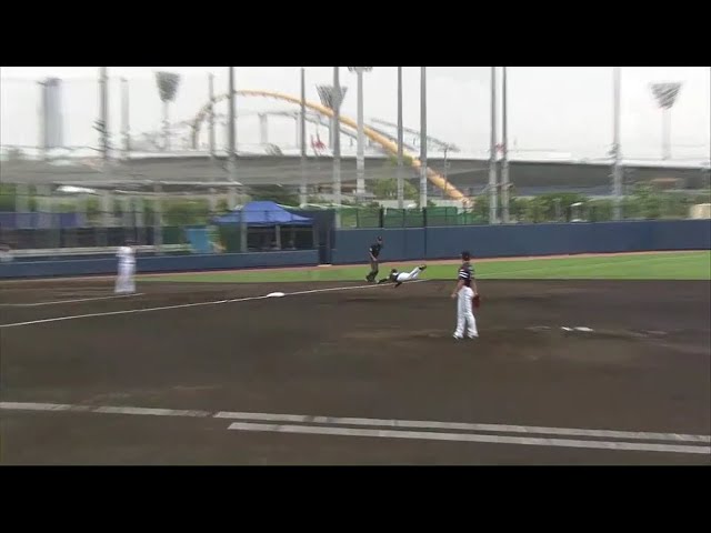 【ファーム】ホークス・茶谷 ライン際の打球を好捕!! 2018/5/29 Bs-H(ファーム)