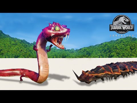 THE GIANT SNAKE TITANOBOA VS ARTHROPLEURA VS T REX - SNAKE TOURNAMENT || JURASSIC WORLD EVOLUTION