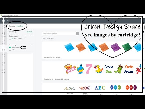 Part of a video titled Easy Way to Find your Linked Cartridges in Cricut Design ...