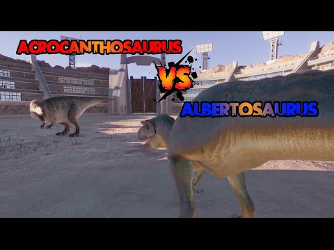 Dino Colosseum Battle Royale! Acrocanthosaurus VS Albertosaurus