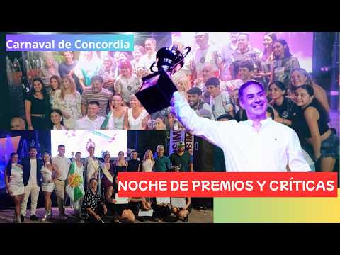 "NOCHE DE PREMIOS Y CRÍTICAS" en el Carnaval de Concordia