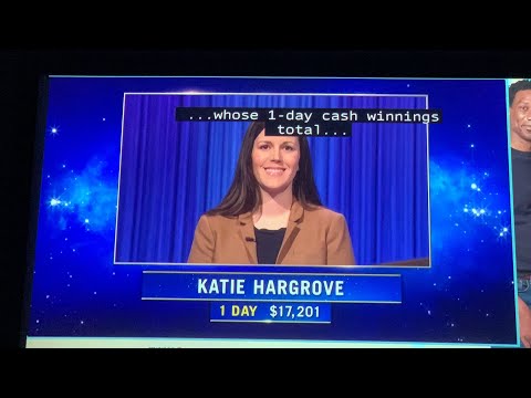 Jeopardy, intro & 1st Daily Double already 😂 - Katie Hargrove Day 2 (3/17/22)