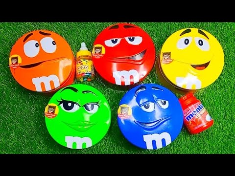 2Minutes Satisfying with Unpacking Vibrant Skittles & Chocolate M&M'S Candy From Special Tins ASMR