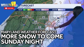 Wintry weather SE of Baltimore Sunday night