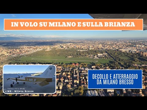 In volo su Milano e sulla Brianza (da Bresso a Bresso - Cessna172)