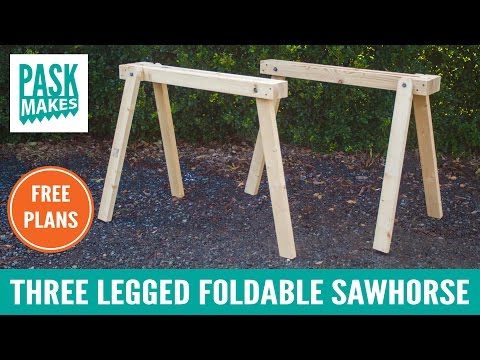 Three Legged Foldable Sawhorse - Built with Basic Tools