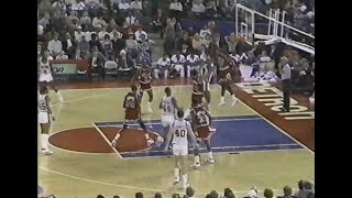 Michael Jordan Elevates for the Block on Dennis Rodman