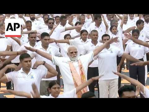 India's PM Modi leads Yoga Day celebrations in Kolkata