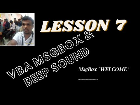 Lesson 7 Excel Vba Msgbox & beep sound