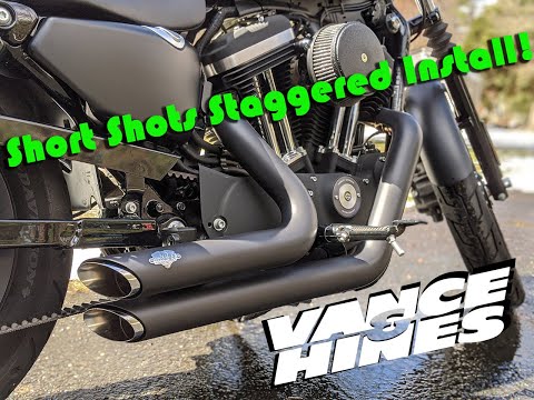 Vance & Hines Short Shots Staggered Install With Sound Comparison on a Sportster Iron 883 - Ep. 2