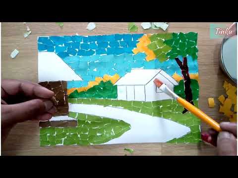 Collage "Village scene"