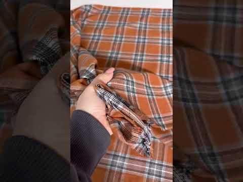 Checkered flannel in caramel brown pristatymas per 1-4 d.d.