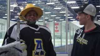 JOE COOK TRIES TO BE A NANOOK GOALIE