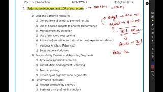 CMA US Part 1 Section C: Performance Management; Introduction, Overview and Topics Summary