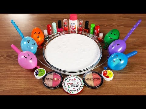 Mixing Makeup Into Glossy Slime ! RELAXING SLIME WITH FUNNY BALLOONS ! Part 2 Video