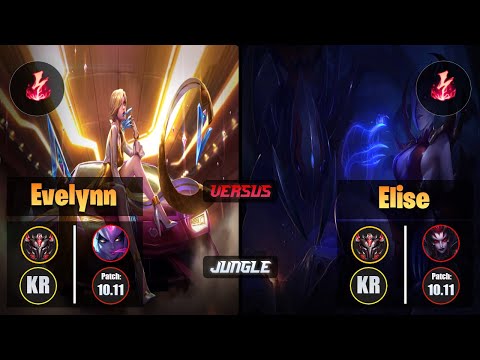 GrandMaster EVELYNN [Electrocute] (Jungle) VS  ELISE - Grandmaster KR Patch 10.11