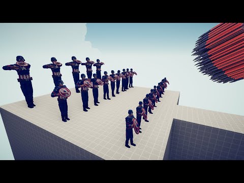 Random Size CAPTAIN AMERICA Army vs Every God | Tabs Simulator