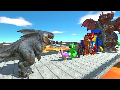 Megalodon Rex vs Jumbo Josh LAVA DEATH RUN - Animal Revolt Battle Simulator