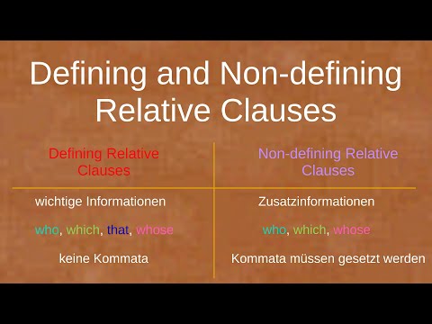 Defining and Non-defining Relative Clauses