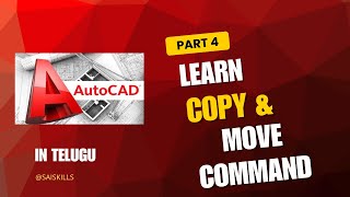 Autocad Move and Copy Commands in Telugu #learning   #copy #move #autocad #2d #education #@saiskills