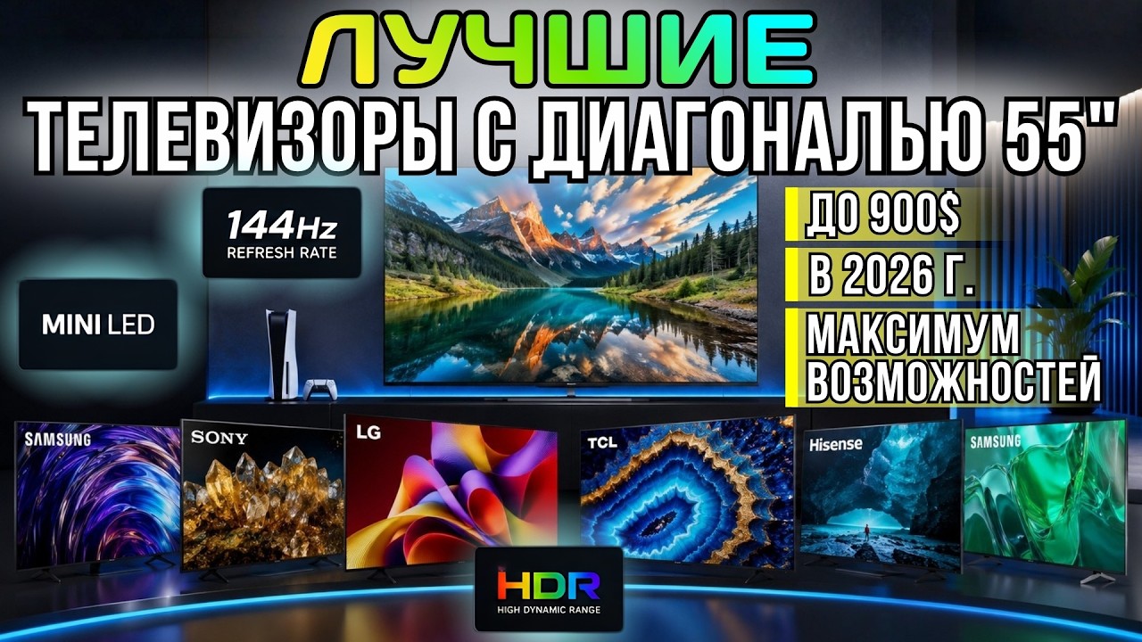 ЛУЧШИЕ 55-ДЮЙМОВЫЕ ТЕЛЕВИЗОРЫ ДО 900$ С МАКСИМАЛЬНЫМ НАБОРОМ ФУНКЦИЙ В 2026 ГОДУ