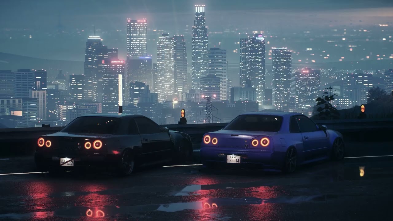 Nissan Skyline GT-R R34 Night Cityscape 4k Live Wallpaper | JDM Car Aesthetic