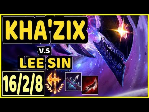 AGURIN (KHA'ZIX) vs LEE SIN - 16/2/8 KDA JUNGLE CHALLENGER GAMEPLAY - EUW