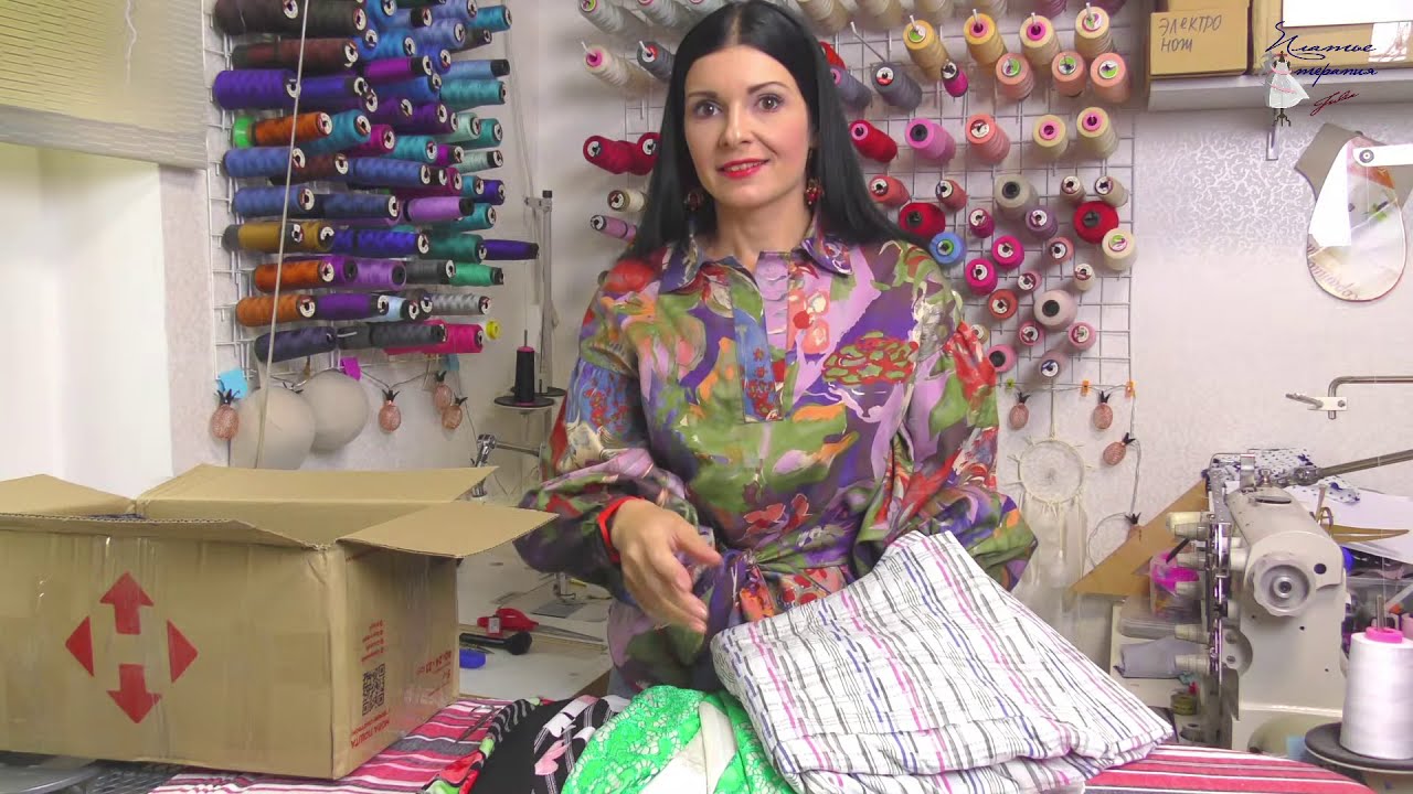 Посылка коробка ткани - шью и показываю платье красная шапочка