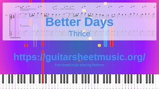 Better Days Sheet Music Free, Thrice Synthesia Piano