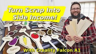 How I Started a Laser Side Hustle in My Garage | Garden Markers with a Twist! Creality Falcon A1
