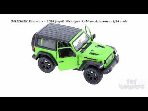 Металлическая машинка Kinsmart 1:34 «2018 Jeep Wrangler (Жесткий верх)» KT5412DB, инерционный / Микс