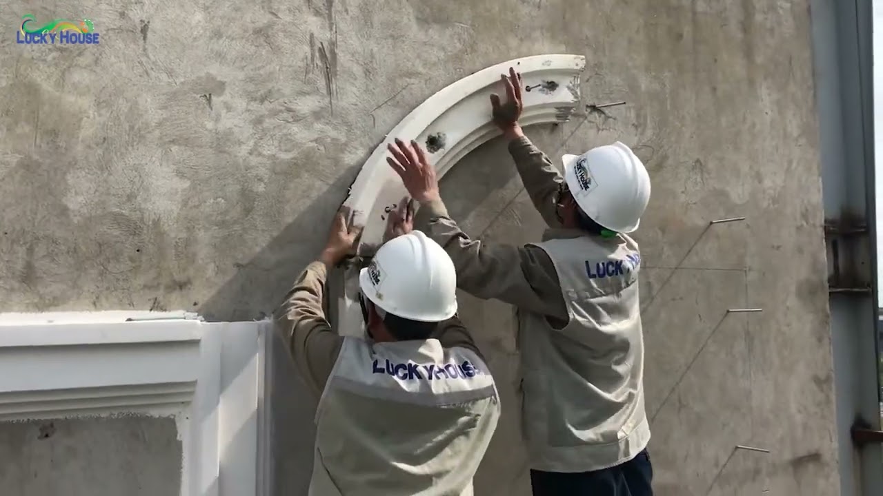 Hiện trạng thi công phào GFRC và Giải pháp sử dụng vữa gắn phào của Lucky House