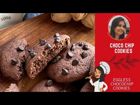 Choco Chips Cookies | Easy Choco Chips Cookies Recipe Without Egg | Eggless Chocolate Cookies