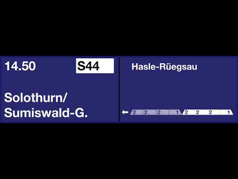 SBB Ansage - Einfahrt der S44 nach Solothurn und Sumiswald. 4 Wagen nur bis Hasle-Rüegsau - Bern