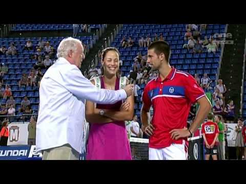 2011 Hopman Cup 1st Match Ivanovic & Djokovic Interview