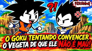 O Goku tentando convencer o Vegeta de que ele não é mau!(animation stiker)#dragonball #meme #goku 