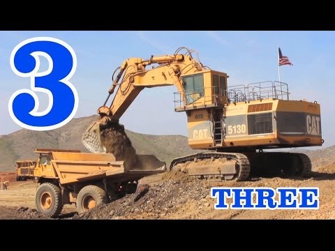 Excavators & Dump Trucks Teaching Numbers 1 to 10 - Learning to Count for Kids Video