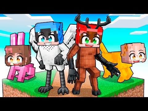 Atrapados en UN BLOQUE de 99 Noches en el Bosque en Minecraft!