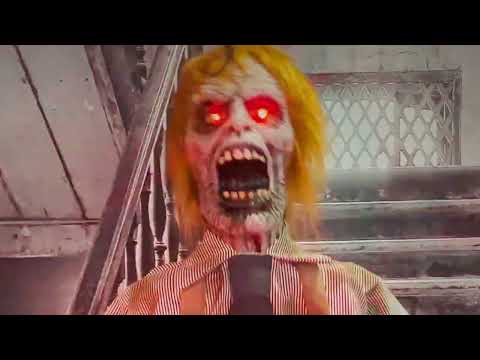 Haunted Hill Farm 2023 Chainsaw Sawyer the Animatronic Zombie Carver with Movement