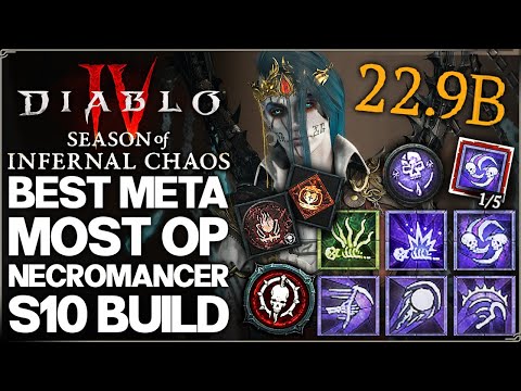 Diablo 4 - New Best OP 100 BILLION DAMAGE Necromancer Build - Season 10 Meta Soulrift Blight Guide!