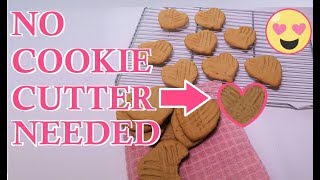 How To Make Heart Peanut Butter Cookies WITHOUT a Cookie Cutter! | Frenchies Bakery