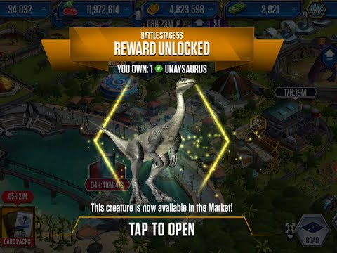 UNAYSAURUS UNLOCKED BATTLE STAGE 56 II Jurassic World The Game II Dinosaurs Game
