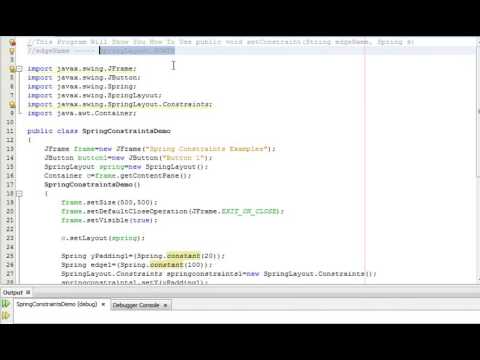 Java Programming Tutorial Springlayout Constraints 14 Public Void Setconstraintstring Edgename