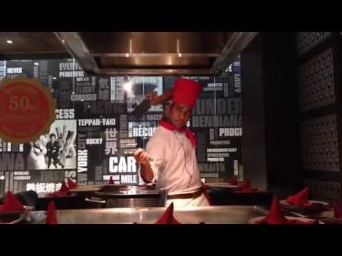 Teppanyaki show!!Benihana kuwait -chef faleel