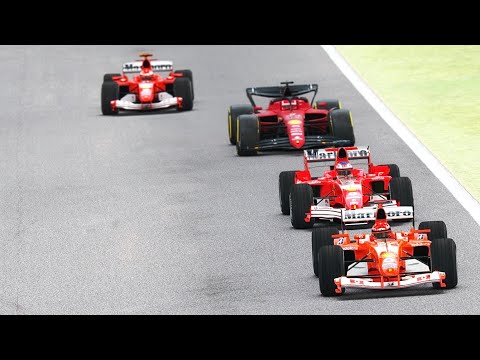 Ferrrari F1 2022 vs Ferrari F1 2003 - 2004 - 2005 at Spa Francorchamps