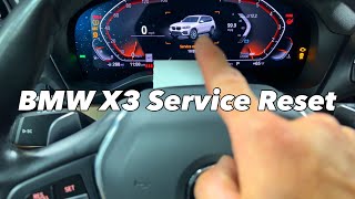 2018-2024 BMW X3 maintenance Reset Oil life Brake Service inspection warnings 2019 2020 2023