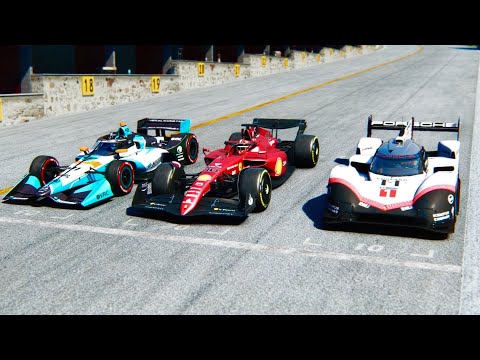 Ferrari F1 2022 F1-75 vs IndyCar 2022 vs Porsche 919 EVO at Spa Francorshamps