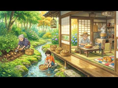 Harvesting Potatoes & Making Fresh Noodles with Grandparents | Ghibli-Style ASMR