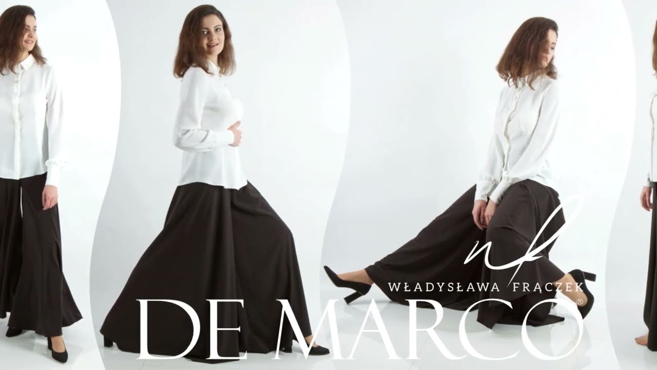 Ekstrawaganckie i eleganckie spodnie damskie z wysokim stanem, szerokie jak spódnica